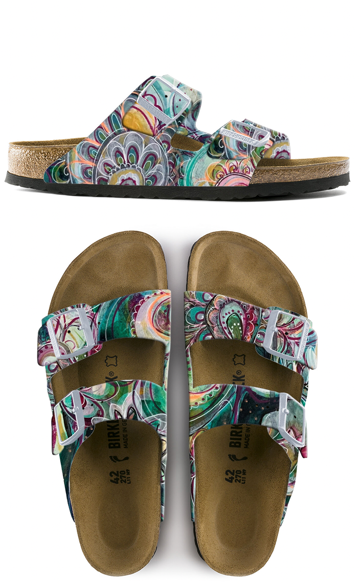 AWAKENING:  CUSTOM BIRKENSTOCKS  by SUMMER ALLEN x Michael Grey