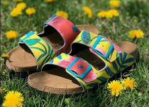 THERE IS SUNSHINE :  CUSTOM BIRKENSTOCKS  by CECILIA MARTINEZ x Michael Grey