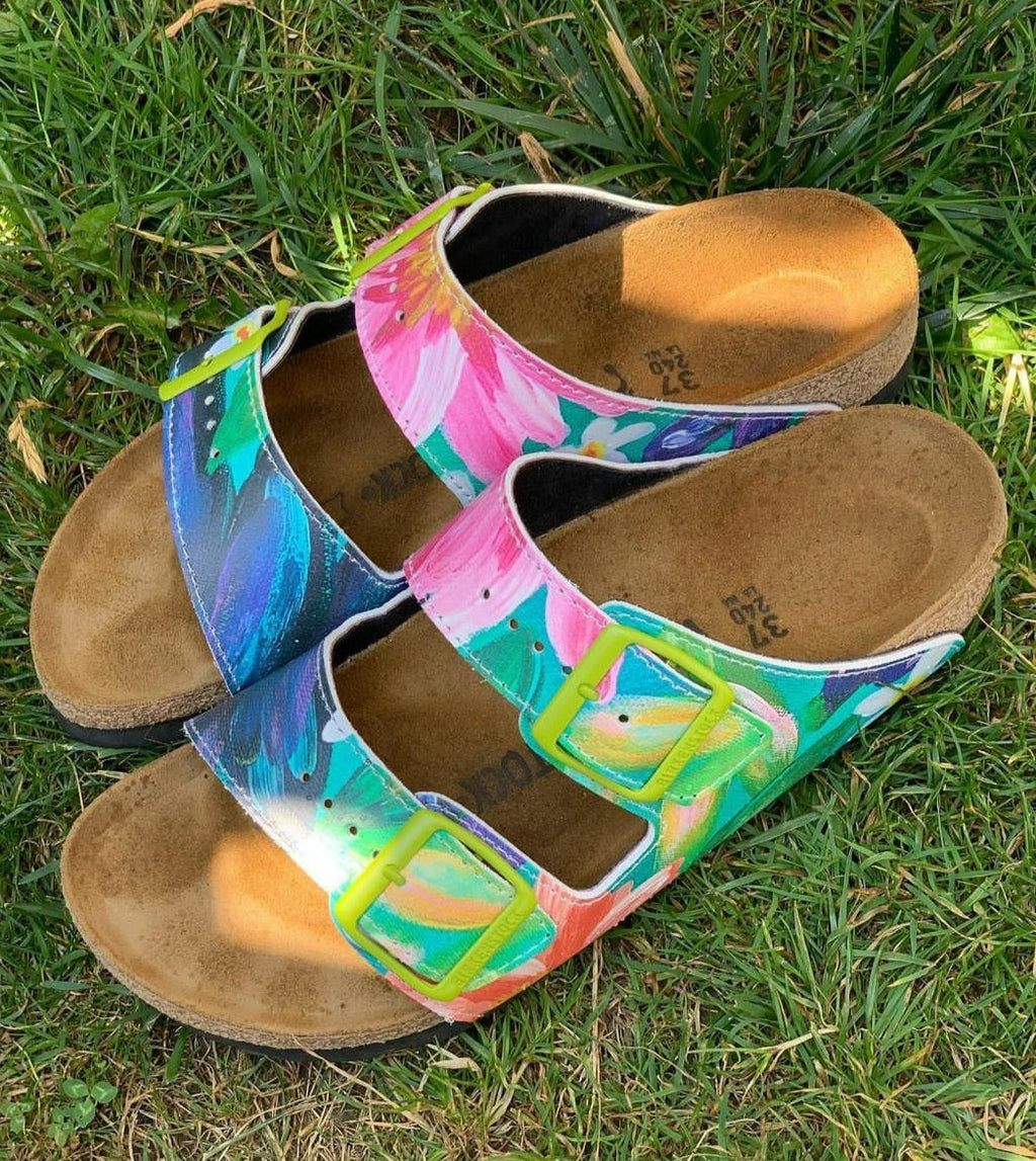 FIRST BLOOMS :  CUSTOM BIRKENSTOCKS  by CECILIA MARTINEZ x Michael Grey