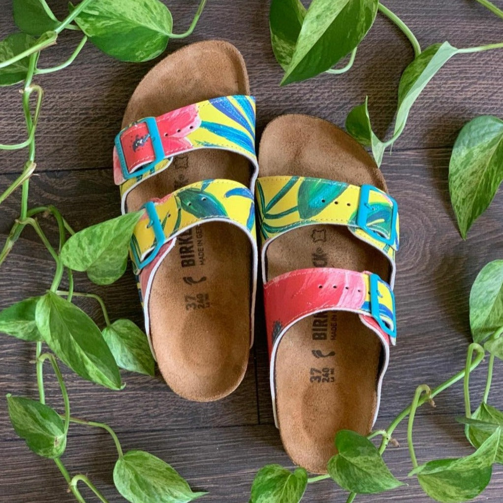 THERE IS SUNSHINE :  CUSTOM BIRKENSTOCKS  by CECILIA MARTINEZ x Michael Grey