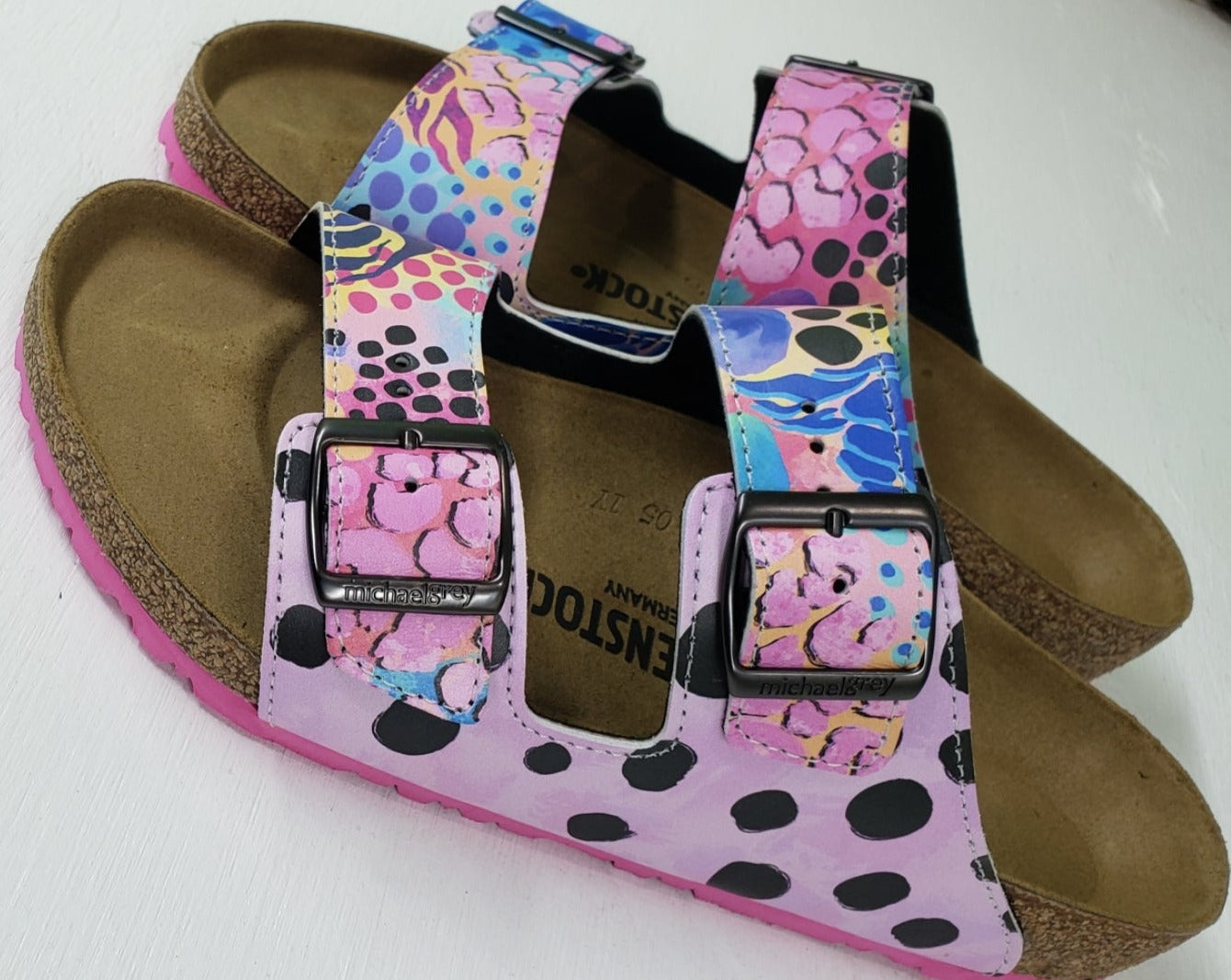 KASEY PINK: CUSTOM BIRKENSTOCKS  by KASEY RAINBOW x Michael Grey