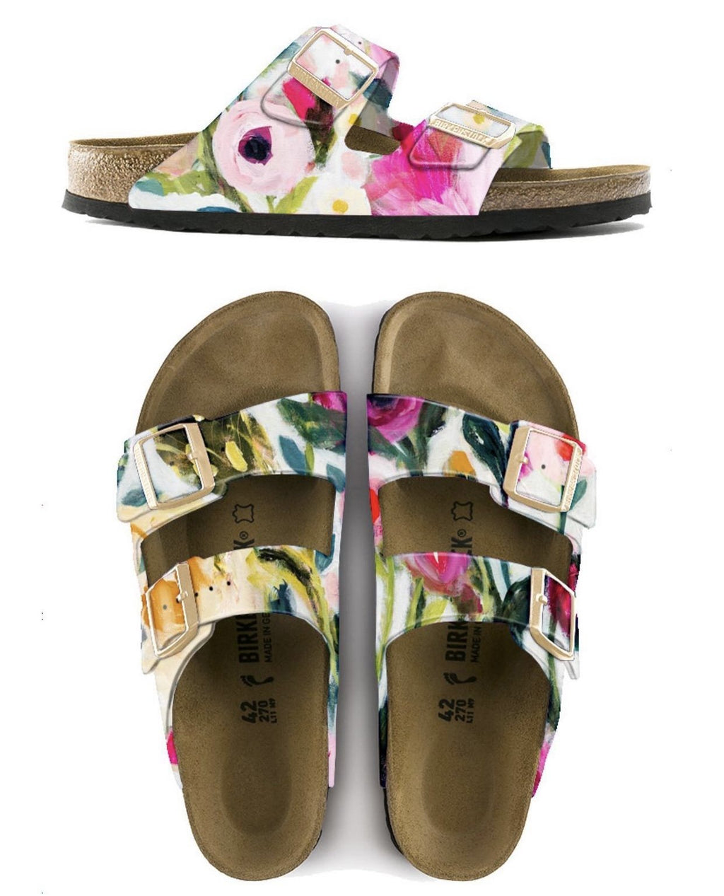 ROSY WHITE custom Birkenstock sandals by Carrie Schmitt x Michael Grey